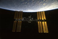 International Space Station  Backdropped against Earth's Horizon Fine Art Print