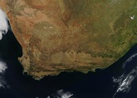 Satellite view of South Africa Fine Art Print