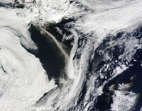 Iceland's Eyjafjallajokull Volcano Emits a Dense Plume of Ash and Steam over the Atlantic Ocean Fine Art Print