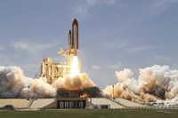 Space Shuttle Atlantis Lifting off From Launch Pad 39A at the Kennedy Space Center in Florida Fine Art Print