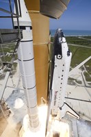 Space shuttle Atlantis lifts off from Kennedy Space Center's Launch Pad Fine Art Print