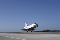 Space shuttle Atlantis approaching Runway 33 at the Kennedy Space Center in Florida Fine Art Print