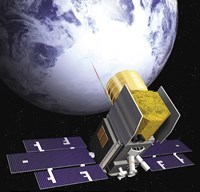 Artist's Concept of the Ice, Cloud, and Land Elevation Satellite, also referred to as ICEsat Fine Art Print