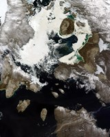 Sea Ice and Sediment Visible in Nunavut, Canada Fine Art Print