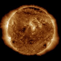 A Dark Rift in the Sun's Atmosphere Known as a Coronal Hole Fine Art Print