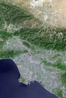 Satellite view of Los Angeles, California and Surrounding Area Fine Art Print