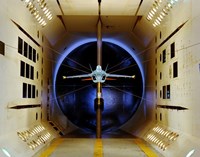 An A/A-18 E/F Model Tested in a Wind Tunnel Fine Art Print