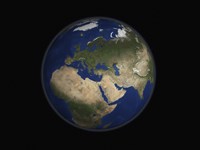 Full Earth view showing Africa, Europe, the Middle East, and India Fine Art Print