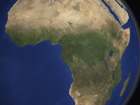 Earth Showing Landcover over Africa Fine Art Print