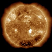A Massive X-Class Solar Flare Erupts on the Sun Fine Art Print
