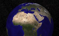 Global view of Earth over North Africa, Europe, the Middle East, and India Fine Art Print