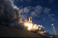 Space Shuttle Atlantis Lifts off from the Launch pad at Kennedy Space Center, Florida Fine Art Print