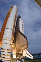 Underside View of Space Shuttle Taking Off Fine Art Print