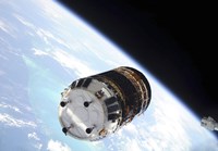 The Japanese H-II Transfer Vehicle backdropped by Earth's Horizon Fine Art Print