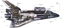 Illustration of an Orbiter cutaway view of a Space Shuttle Fine Art Print
