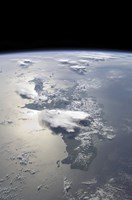 A Panoramic view of the Island of Hispaniola in the Foreground and Cuba Extending over the Horizon Fine Art Print