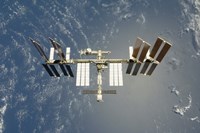 International Space Station Backdropped against Earth Fine Art Print