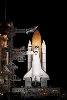 Space shuttle Atlantis Sits Ready on its Launch Pad at Kennedy Space Center, Florida Fine Art Print