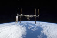 International Space Station backdropped by Earth's Horizon Fine Art Print