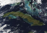 Satellite view of Cuba Fine Art Print