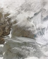 Snow Cover Encircles Bo Hai and Extends to the North and West of that Water Body Fine Art Print