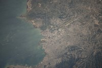 Aerial view of the Port-au-Prince area of Haiti Fine Art Print