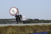 Space Shuttle Atlantis Unfurls its Drag Chute Fine Art Print