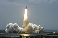 Space Shuttle Atlantis Lifts off into the Sky Fine Art Print