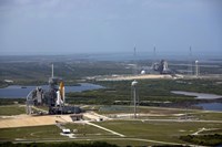 Space Shuttle Atlantis on Launch Pad 39A is Accompanied by Space Shuttle Endeavour on Launch Pad 39B Fine Art Print