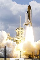 Space Shuttle Atlantis lifts off from its Launch Pad toward Earth Orbit Fine Art Print