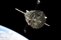 The Hubble Space Telescope in Orbit above Earth Fine Art Print