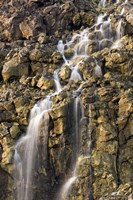 Brine Falls from Volcanic Rock Drop off to a Runoff Stream Fine Art Print