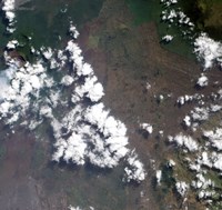 A Small Plume Rises from Nyiragongo Volcano in the Democratic Republic of the Congo - various sizes