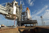 A view Space Shuttle Atlantis on Launch Pad 39A at the Kennedy Space Center Fine Art Print