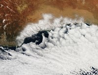 Unusual Cloud Formations Crowd the Coastline of Australia Fine Art Print