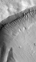 A Gullied Crater Wall in the Terra Sirenum Region of Mars Fine Art Print