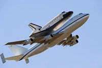 Space Shuttle Endeavour Mounted on a  Modified Boeing 747 Shuttle Carrier Aircraft Fine Art Print