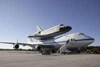 Space Shuttle Endeavour Mounted on a Boeing 747 Fine Art Print