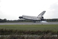 Space Shuttle Discovery Touches Down on the Runway at Kennedy Space Center Fine Art Print