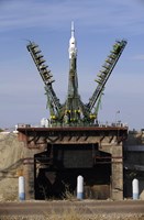 The Soyuz TMA-13 spacecraft Arrives at the Launch Pad at the Baikonur Cosmodrome in Kazakhstan Fine Art Print