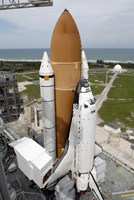 Space shuttle Atlantis Sits on the Top of Launch Pad 39A at Kennedy Space Center Fine Art Print
