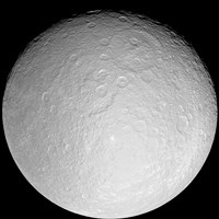 Saturn's Icy Moon Rhea Fine Art Print