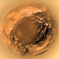 Fish-Eye View of Titan's Surface Fine Art Print