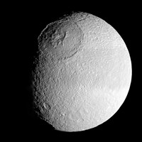 Saturn's Moon Tethys Fine Art Print