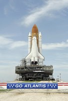 Space Shuttle Atlantis Approaches the Top of Launch Pad 39A at Kennedy Space Center Fine Art Print