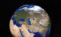 The Blue Marble Next Generation Earth showing the Middle East Fine Art Print