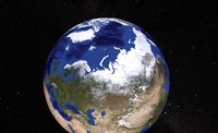 View of Earth Showing the Arctic Region Fine Art Print