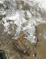 The high peaks of the Rocky Mountains covered with snow Fine Art Print