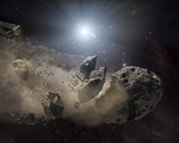 A White Dwarf Star Surrounded by a Disintegrating Asteroid Fine Art Print