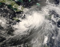 Tropical Storm Gustav in the Caribbean Sea - various sizes